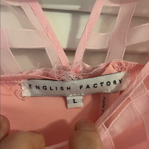 English Factory Pink Checkered Midi Dress - Picture 2 of 3